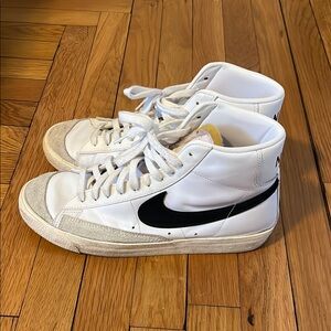 Nike White and Black High-Top Sneakers